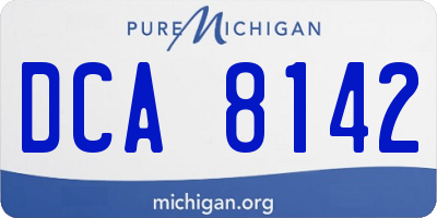 MI license plate DCA8142