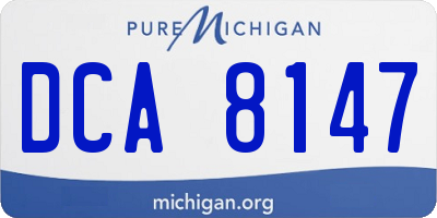 MI license plate DCA8147