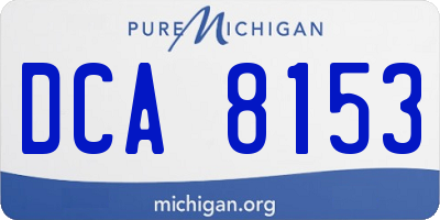 MI license plate DCA8153