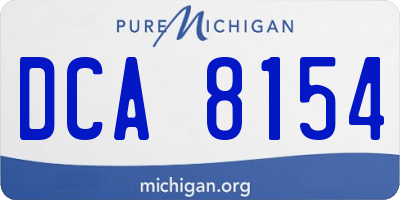 MI license plate DCA8154