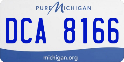 MI license plate DCA8166