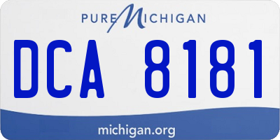 MI license plate DCA8181