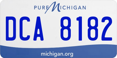 MI license plate DCA8182
