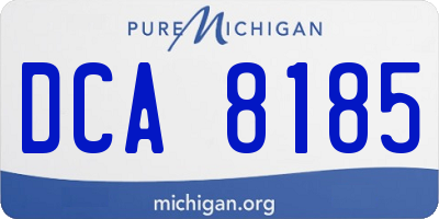 MI license plate DCA8185