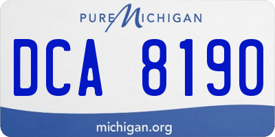 MI license plate DCA8190