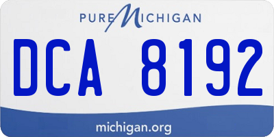 MI license plate DCA8192