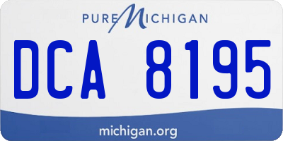 MI license plate DCA8195