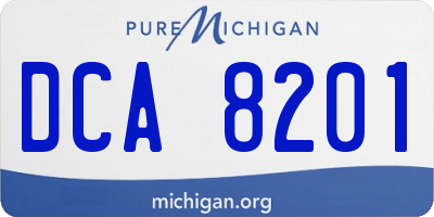 MI license plate DCA8201