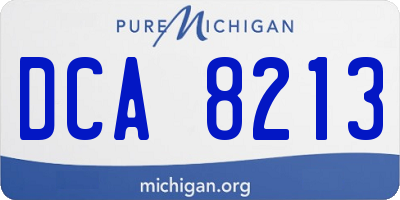 MI license plate DCA8213
