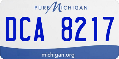 MI license plate DCA8217