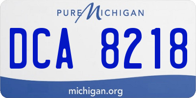 MI license plate DCA8218
