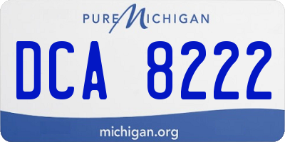 MI license plate DCA8222