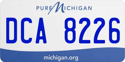 MI license plate DCA8226