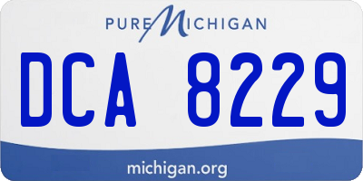 MI license plate DCA8229