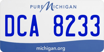 MI license plate DCA8233