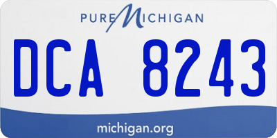 MI license plate DCA8243