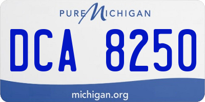 MI license plate DCA8250