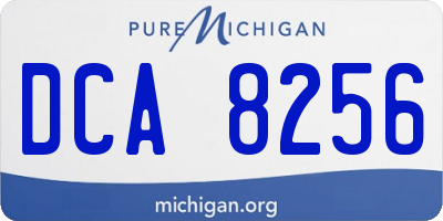 MI license plate DCA8256