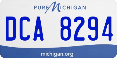 MI license plate DCA8294