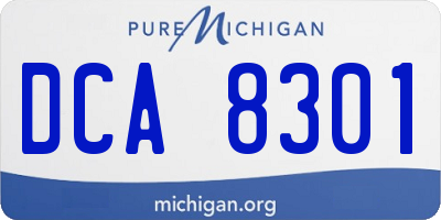 MI license plate DCA8301