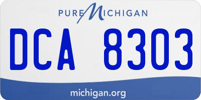 MI license plate DCA8303