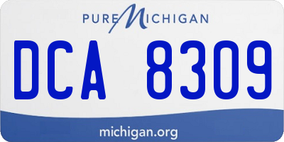MI license plate DCA8309