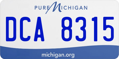 MI license plate DCA8315