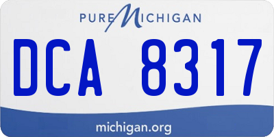 MI license plate DCA8317