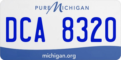 MI license plate DCA8320