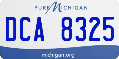 MI license plate DCA8325