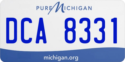 MI license plate DCA8331