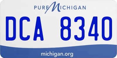 MI license plate DCA8340
