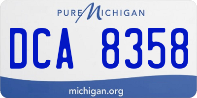 MI license plate DCA8358
