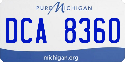 MI license plate DCA8360