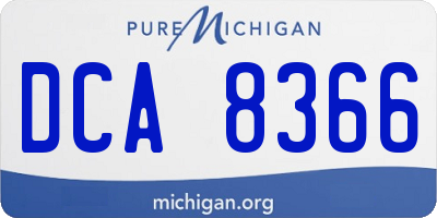 MI license plate DCA8366