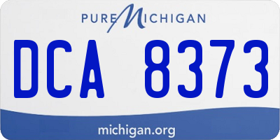 MI license plate DCA8373