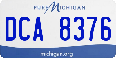 MI license plate DCA8376