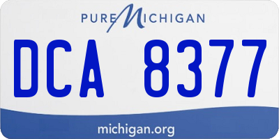 MI license plate DCA8377