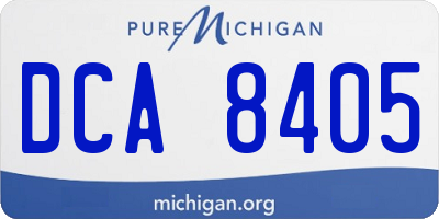 MI license plate DCA8405