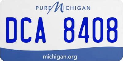MI license plate DCA8408