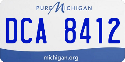 MI license plate DCA8412