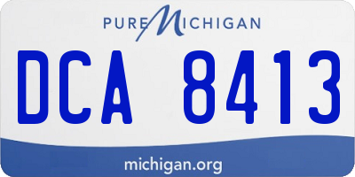 MI license plate DCA8413