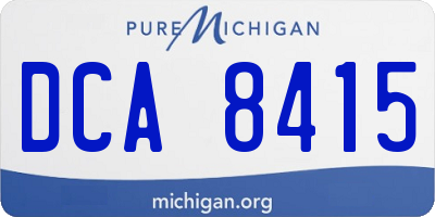 MI license plate DCA8415