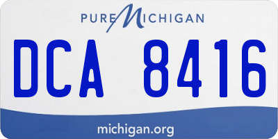 MI license plate DCA8416