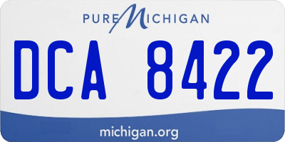 MI license plate DCA8422