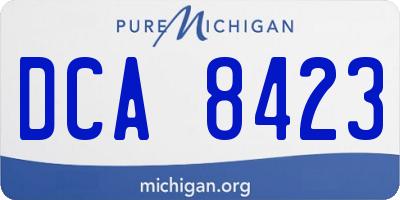 MI license plate DCA8423