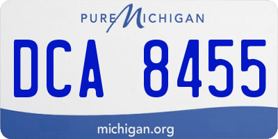 MI license plate DCA8455