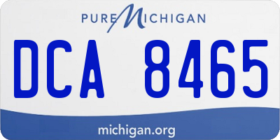 MI license plate DCA8465