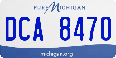 MI license plate DCA8470