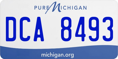 MI license plate DCA8493